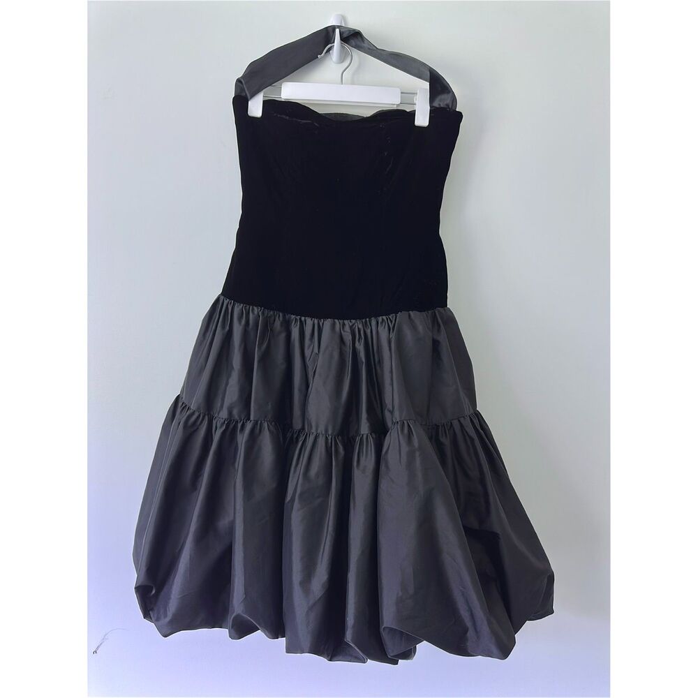 Lilli Diamond Women's 80s Black Prom Dress